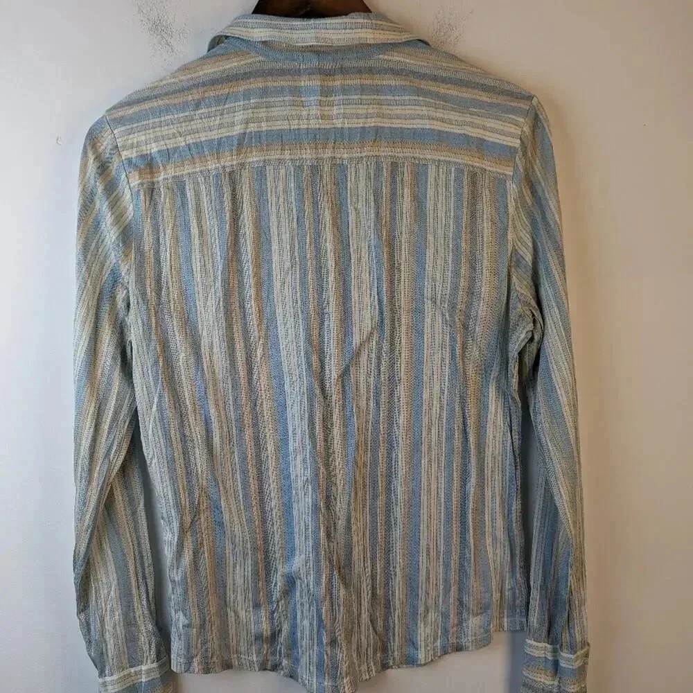 Vintage J. Crew Striped Button Front Shirt / Medium